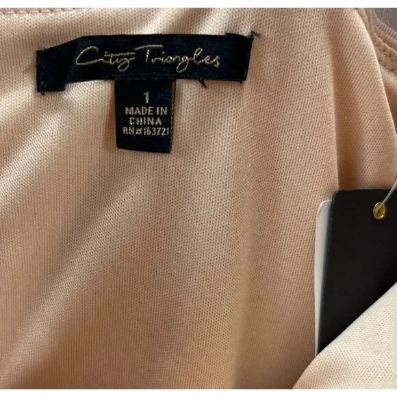 CITY TRIANGLES WOMEN/ YOUNG GIRLS DRESS SIZE 1COLOR ORANGE MELON CAP SLEEVE - Picture 12 of 13